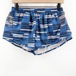 Oiselle Shorts Size 4 Womens Running Athletic Run Lined Mesh Athletic Blue Print
